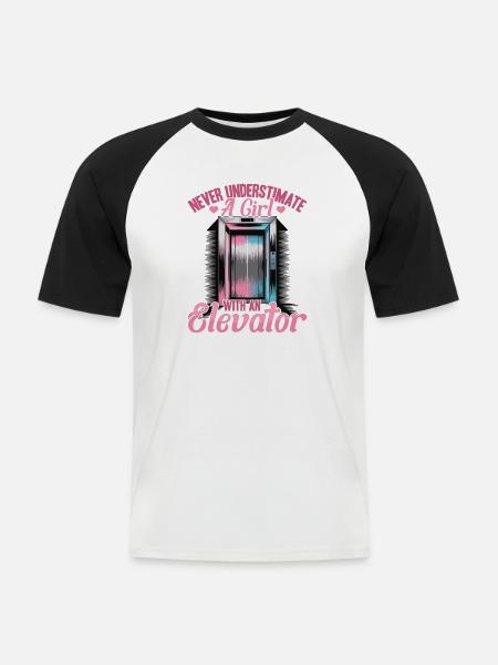 Elevator toddler & kids - Men's Baseball T-Shirt - white/black