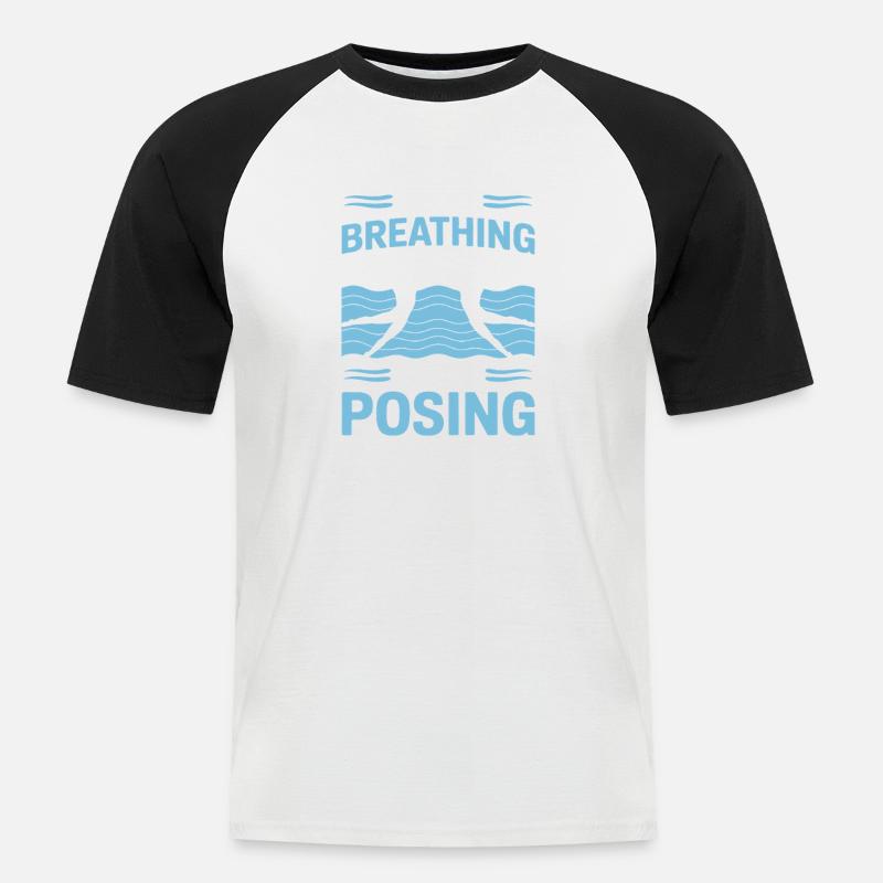 Synchronschwimmen Kunstschwimmen Wassersport - Männer Baseball-T-Shirt - Weiß/Schwarz