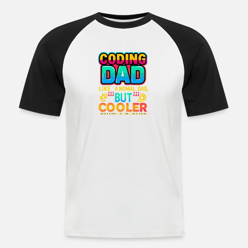 Programmieren Papa Cooler, Programmierer - Männer Baseball-T-Shirt - Weiß/Schwarz