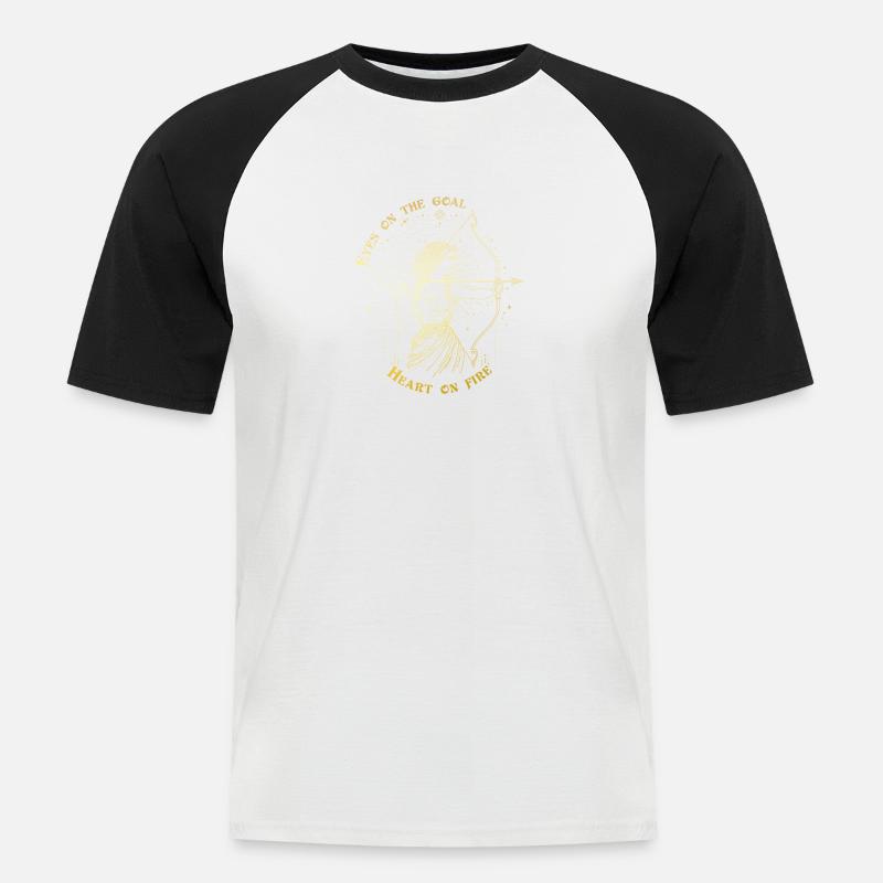 Schütze Sternzeichen Bogenschütze Sternzeichen Geschenk - Männer Baseball-T-Shirt - Weiß/Schwarz