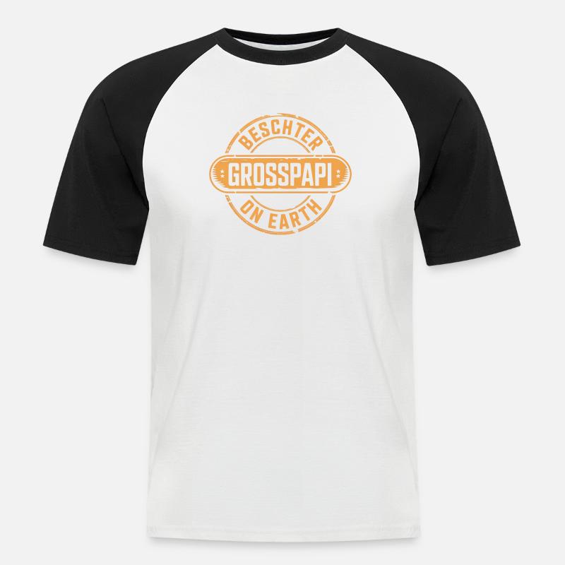 Beschter Grosspapi Schweizer Mundart - Männer Baseball-T-Shirt - Weiß/Schwarz