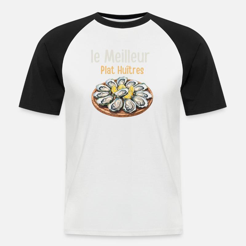 Die beste Austernplatte - Männer Baseball-T-Shirt - Weiß/Schwarz