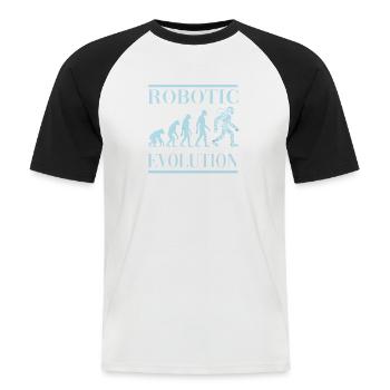 Roboter Evolution Fortschritt Mensch Zukunft - Männer Baseball-T-Shirt - Weiß/Schwarz - Vorne - Nik (191cm)