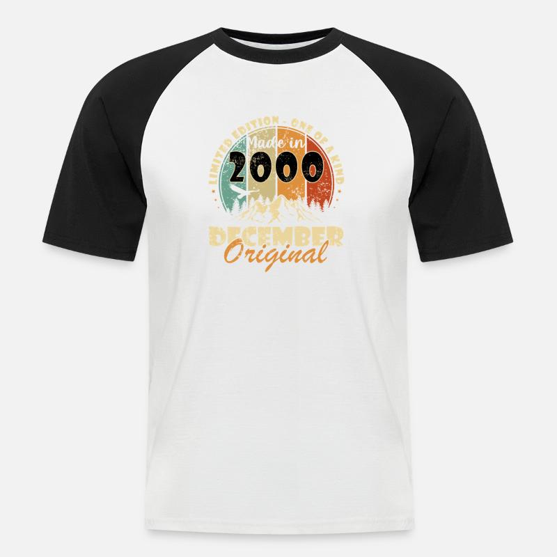 Dezember 2000 Jubiläum 2000 Dezember - Männer Baseball-T-Shirt - Weiß/Schwarz