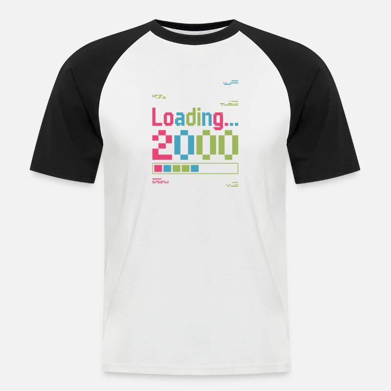 Loading 2000 pixel loading screen - Men's Baseball T-Shirt - white/black