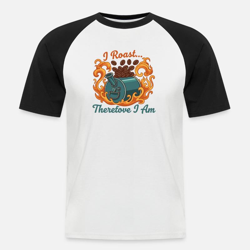 Ich röste, also bin ich - Männer Baseball-T-Shirt - Weiß/Schwarz