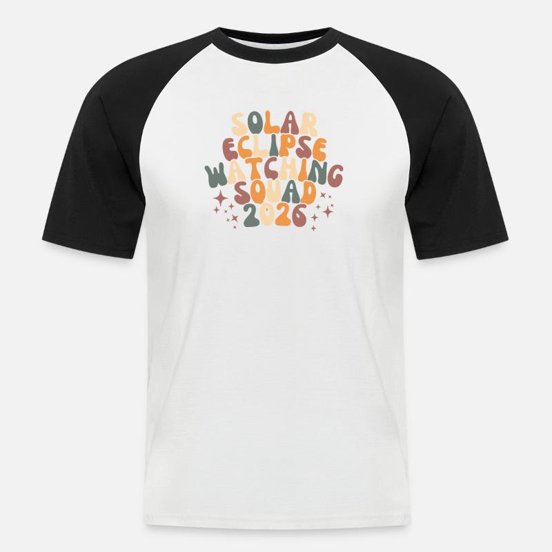 Solar Eclipse Watching Squad 2026 - Men's Baseball T-Shirt - white/black