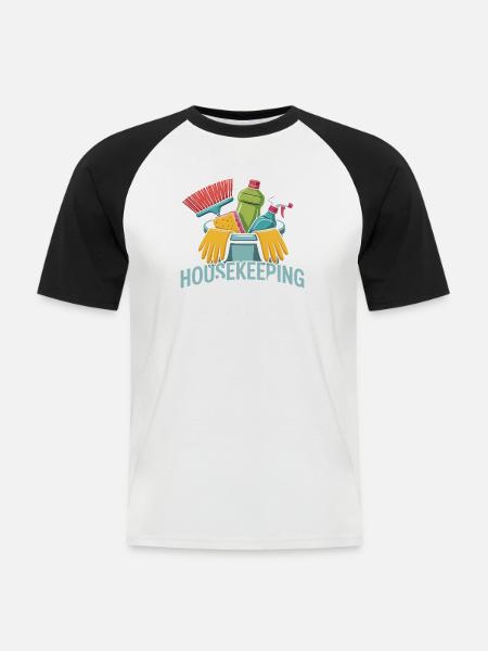 Lustiges Putzen Design - Männer Baseball-T-Shirt - Weiß/Schwarz