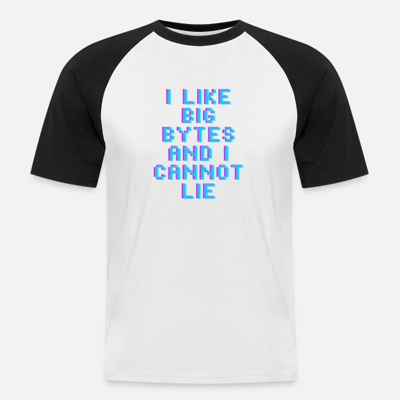 Ich mag große Bytes - Männer Baseball-T-Shirt - Weiß/Schwarz