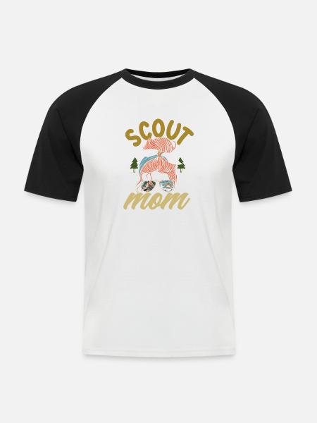 Unordentliches Zopf Pfadfinderin Mutter - Männer Baseball-T-Shirt - Weiß/Schwarz