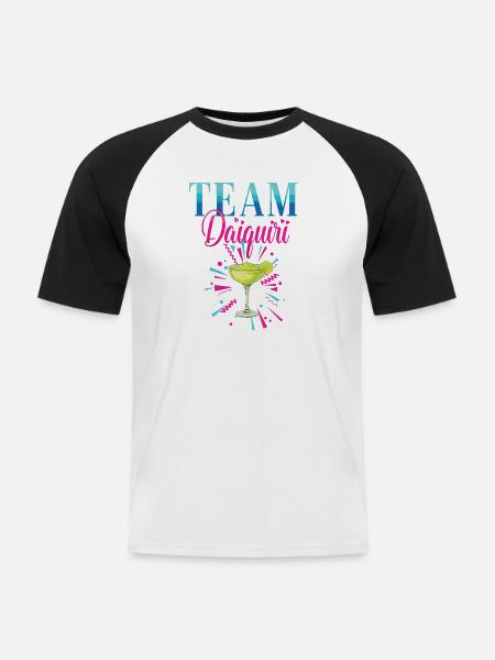 Junggesellinnenabschied Cocktail Team Daiquiri - Männer Baseball-T-Shirt - Weiß/Schwarz