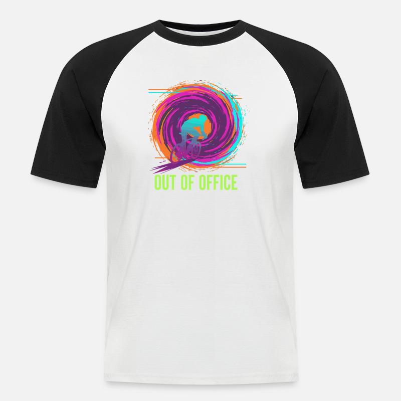 Zweirädrige Neonentlüftung - Männer Baseball-T-Shirt - Weiß/Schwarz