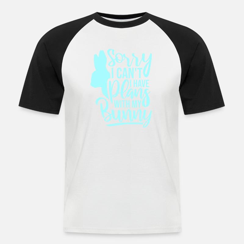 Scusa, non posso, ho dei programmi con il mio logo Bunny Hase - Maglia da baseball a manica corta da uomo - bianco/nero