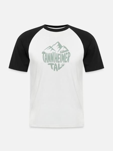 Tannheimer Tal Alpenmotiv - Männer Baseball-T-Shirt - Weiß/Schwarz