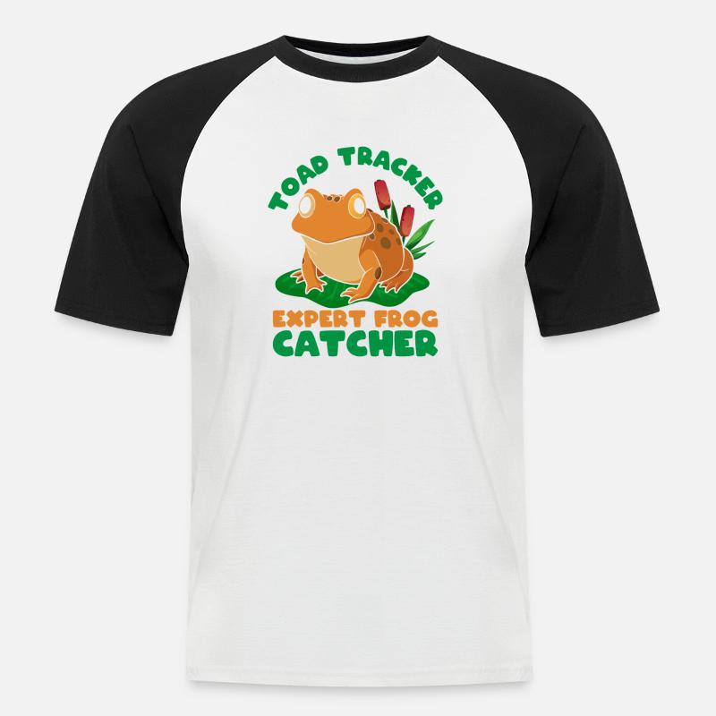 Frog Catcher Toad Tracker Expert Frog - Männer Baseball-T-Shirt - Weiß/Schwarz