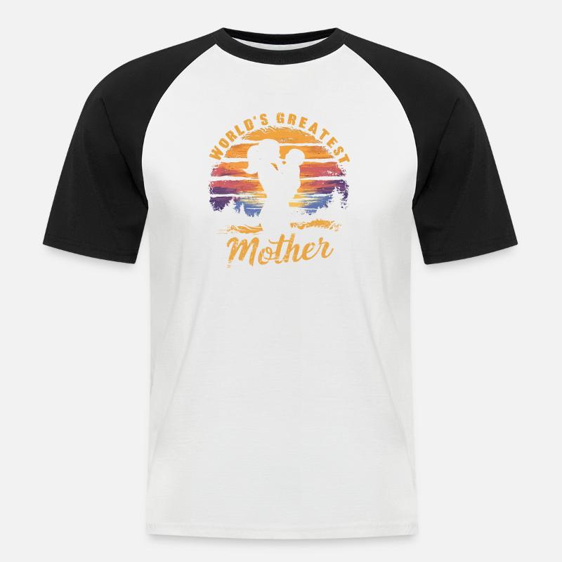 Die größte Mutter der Welt - Männer Baseball-T-Shirt - Weiß/Schwarz