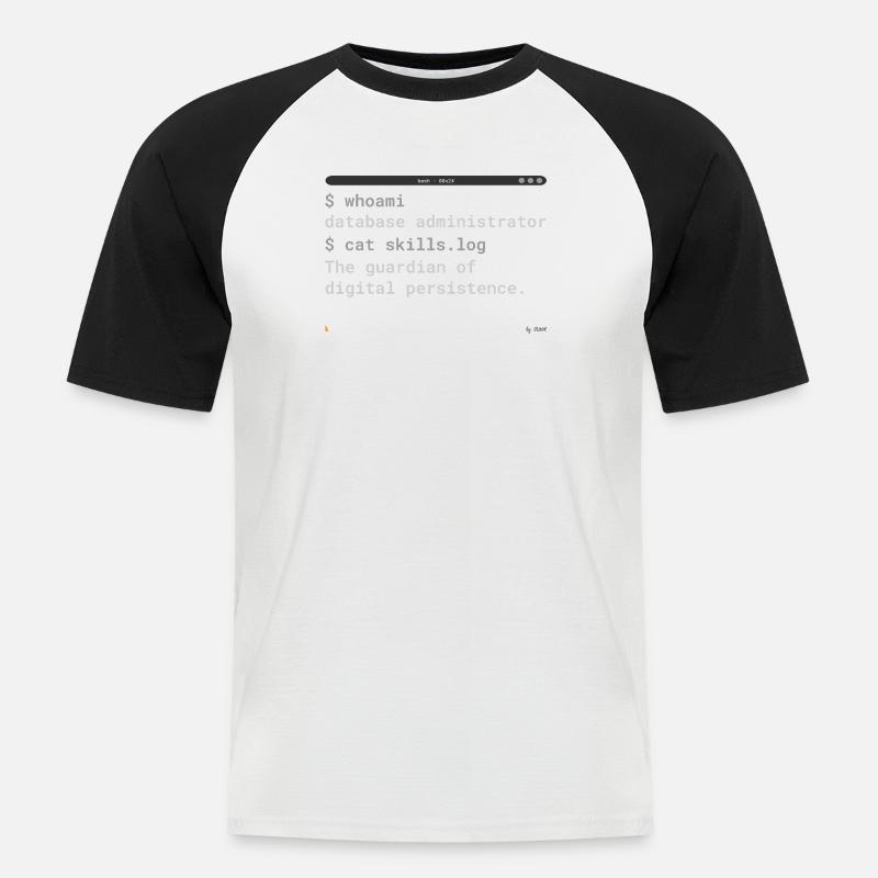Database Administrator Terminal Design - Men's Baseball T-Shirt - white/black