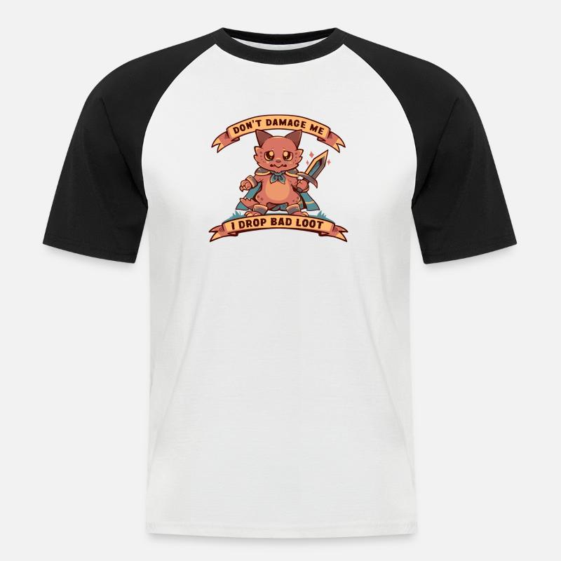 Ich lasse schlechte Beute fallen - Männer Baseball-T-Shirt - Weiß/Schwarz