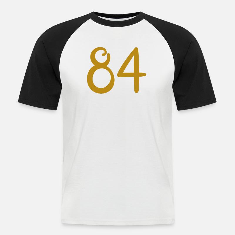 84 - Männer Baseball-T-Shirt - Weiß/Schwarz