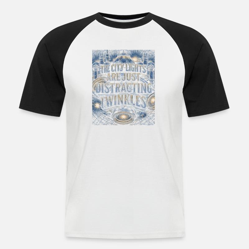 Don d’astrologie de la constellation céleste - T-shirt baseball manches courtes Homme - blanc/noir
