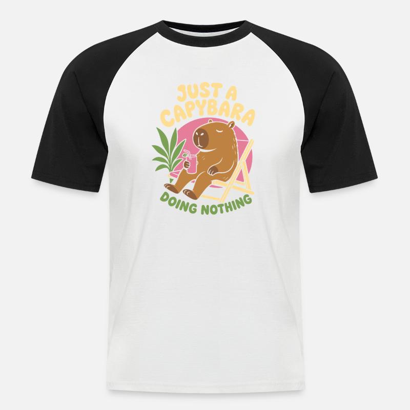 Just A Capybara Doing Nothing - Men's Baseball T-Shirt - white/black