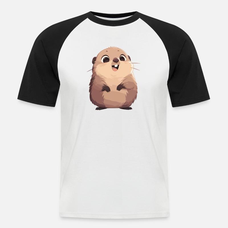 Murmeltiere Murmeltier - Männer Baseball-T-Shirt - Weiß/Schwarz
