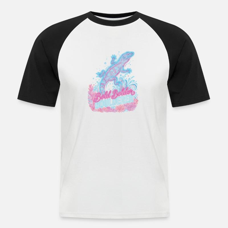 Bouldern Bold Bolder Boulderer - Männer Baseball-T-Shirt - Weiß/Schwarz