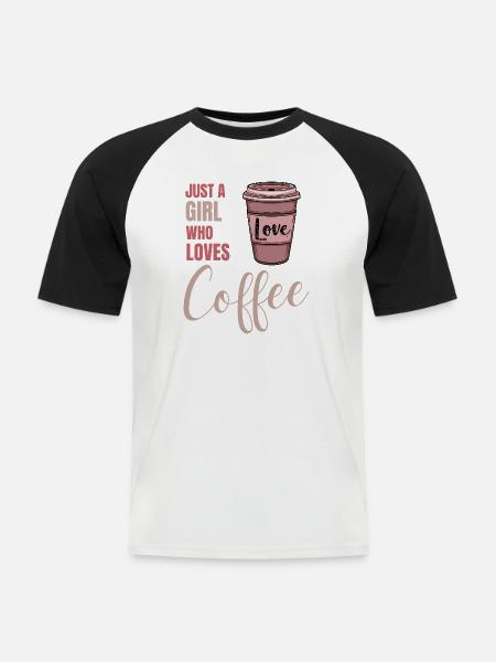 Funny_Coffee_Lover_Gift_for_Barista_and_Coffee_ - Männer Baseball-T-Shirt - Weiß/Schwarz