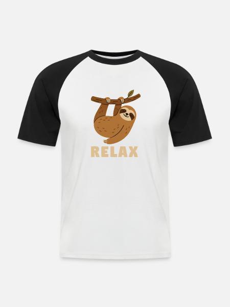 Relax - Männer Baseball-T-Shirt - Weiß/Schwarz