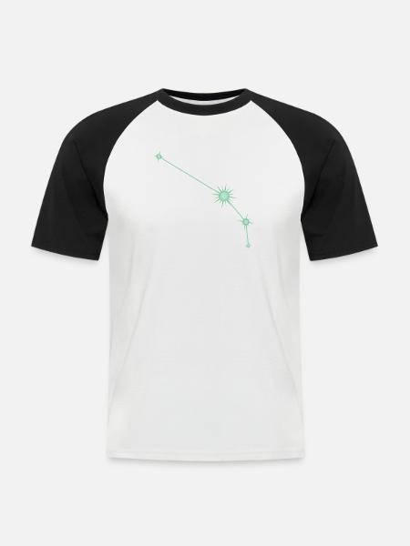 Widderstern, Sternbild, Tierkreiszeichen Grün - Männer Baseball-T-Shirt - Weiß/Schwarz