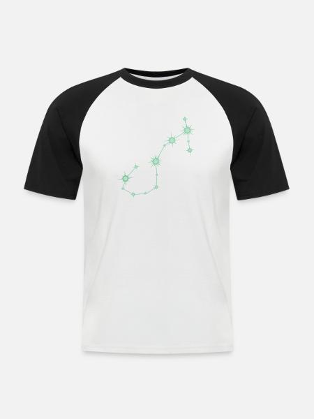 Skorpionstern, Sternbild, Tierkreiszeichen Grün - Männer Baseball-T-Shirt - Weiß/Schwarz