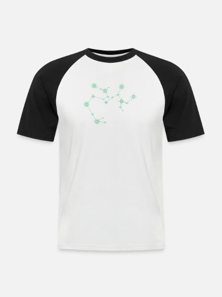 Schütze Stern Sternbild Sternzeichen Grün - Männer Baseball-T-Shirt - Weiß/Schwarz