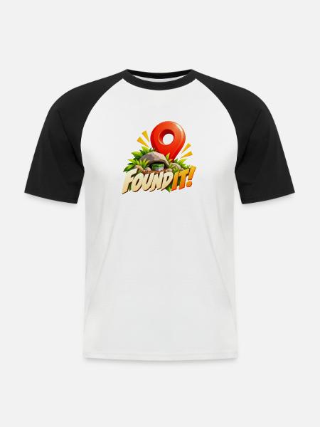 Found It! Schatzfund Abenteuer - Männer Baseball-T-Shirt - Weiß/Schwarz