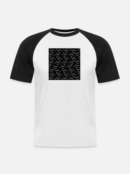 Gothic Baby & Bookish Fledermaus Muster - Männer Baseball-T-Shirt - Weiß/Schwarz