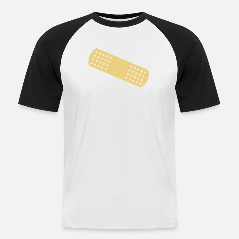 Plåster - Kortärmad basebolltröja herr - vit/svart