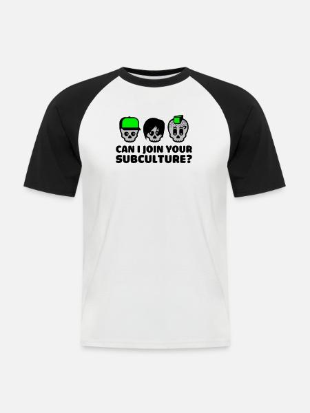 subculture - Men's Baseball T-Shirt - white/black