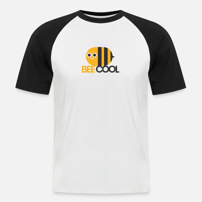 Bee Cool Chef Bee - Männer Baseball-T-Shirt - Weiß/Schwarz