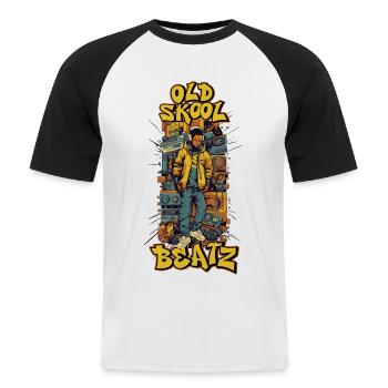 90s Hip Hop Scene - Men's Baseball T-Shirt - white/black - Front - Nik (191cm)