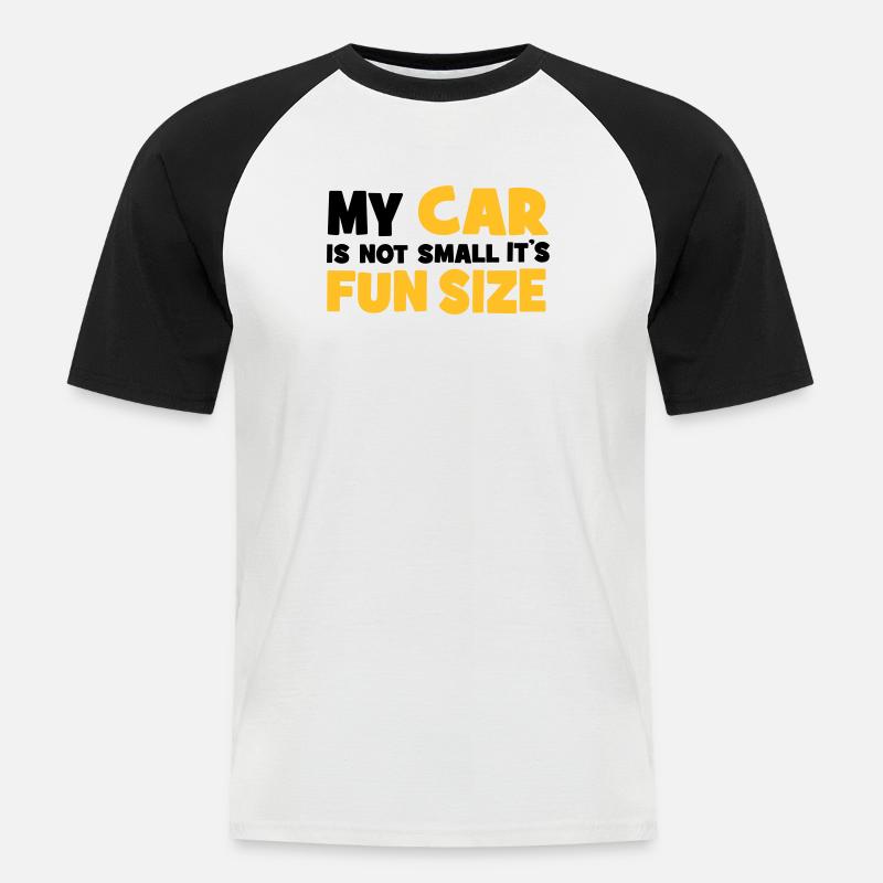 small car - Männer Baseball-T-Shirt - Weiß/Schwarz