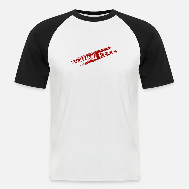 A Rolling Rock - Männer Baseball-T-Shirt - Weiß/Schwarz