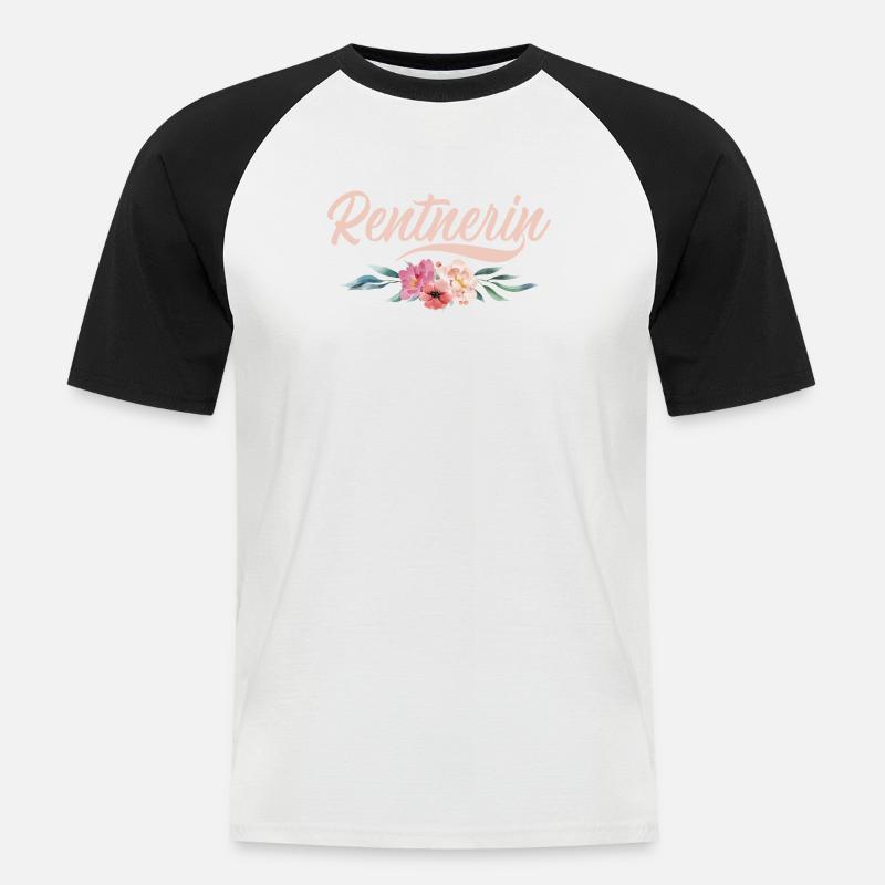 Rentnerin Oma Großmama Großmutter Rente - Männer Baseball-T-Shirt - Weiß/Schwarz