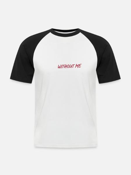 no smoking without me - Männer Baseball-T-Shirt - Weiß/Schwarz