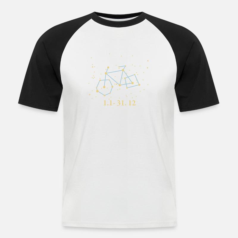 Sternzeichen Radler 2 - Männer Baseball-T-Shirt - Weiß/Schwarz