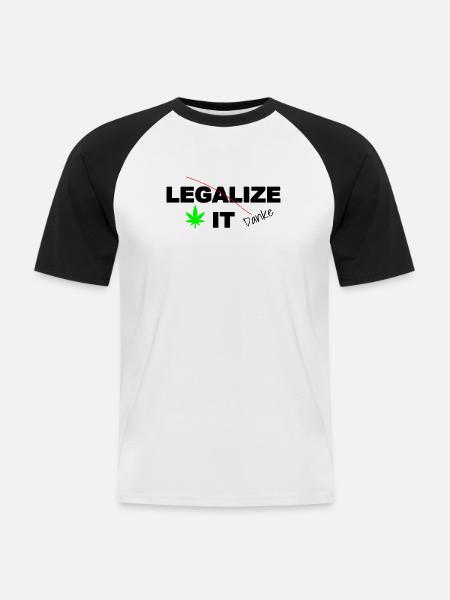 Weed Cannabis Marijuana Legalization - Men's Baseball T-Shirt - white/black