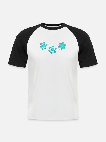 Snow - Männer Baseball-T-Shirt - Weiß/Schwarz