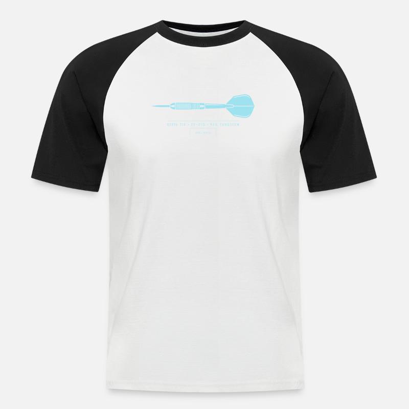 Plan technique d’illustration de fléchettes Fléchette - T-shirt baseball manches courtes Homme - blanc/noir