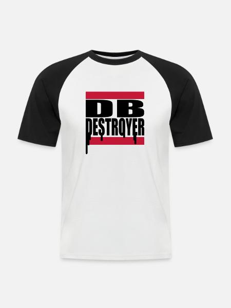 db_2f_2 - Männer Baseball-T-Shirt - Weiß/Schwarz