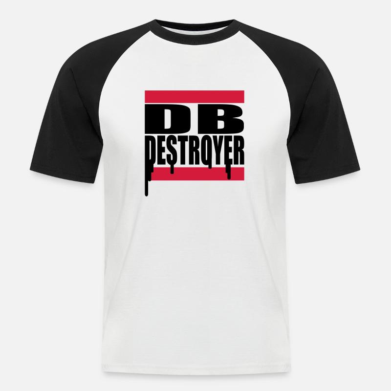 db_2f_2 - Männer Baseball-T-Shirt - Weiß/Schwarz