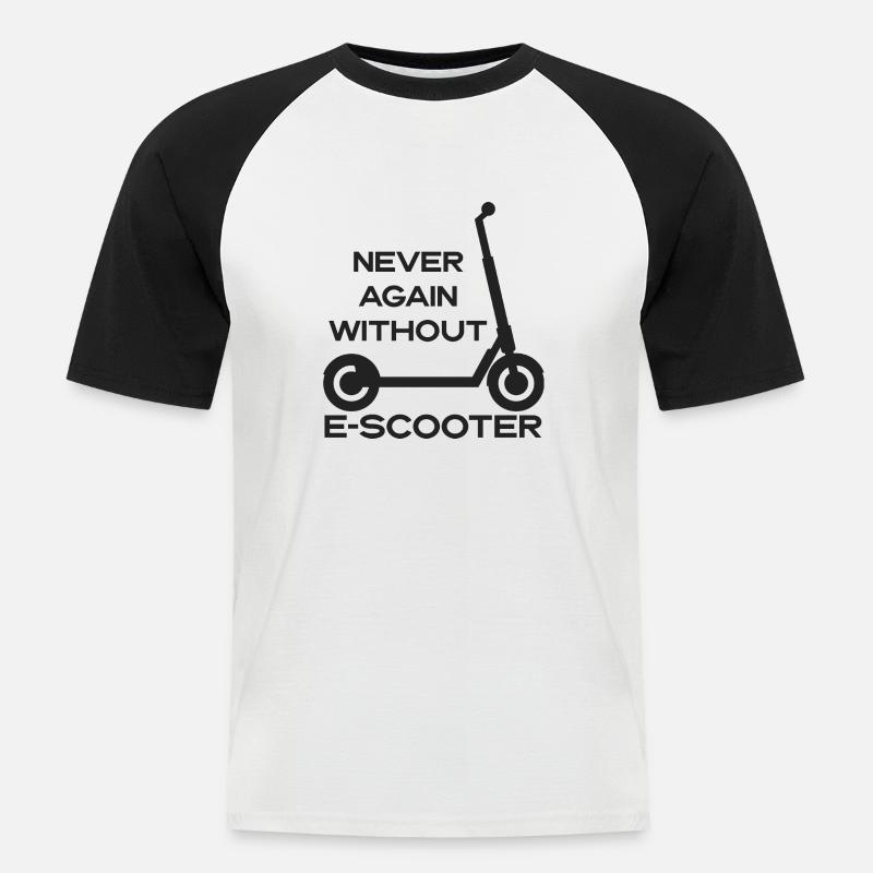 E-Scooter Roller Scooter - Männer Baseball-T-Shirt - Weiß/Schwarz