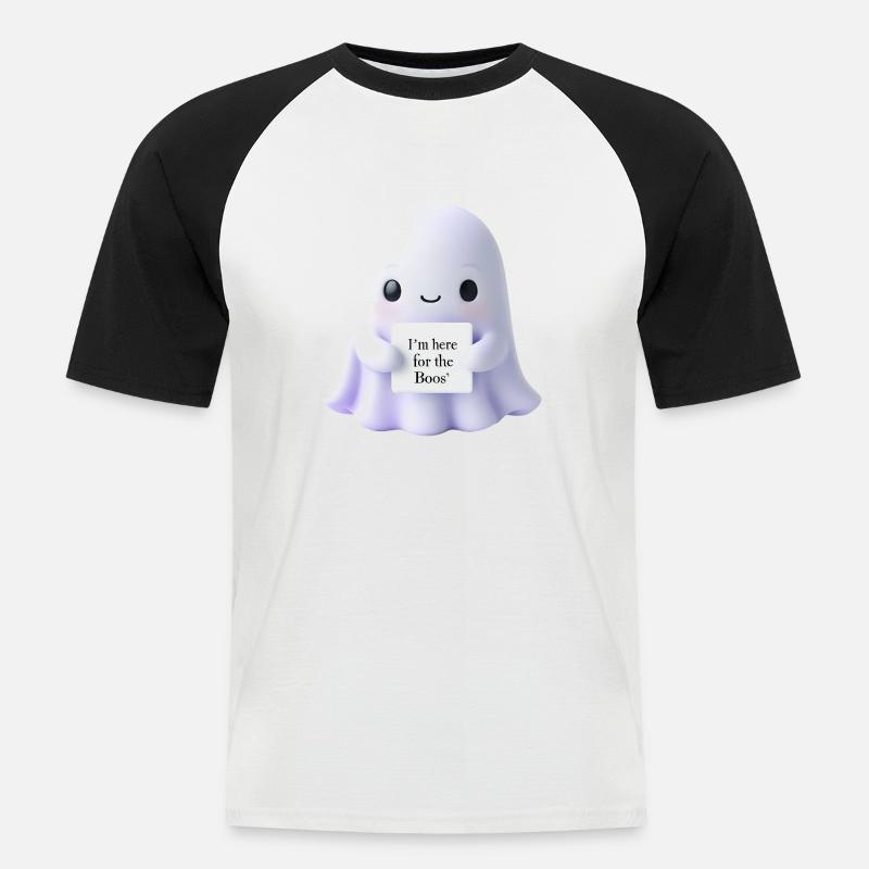 Halloween Spruch Geist Geschenkidee - Männer Baseball-T-Shirt - Weiß/Schwarz